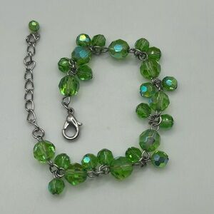 Sparkling Green Aurora Borealis Beaded Bracelet